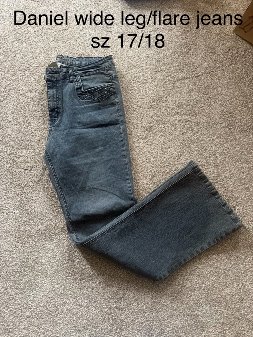 Daniel Wide Leg/Flare Jeans in Washed Black